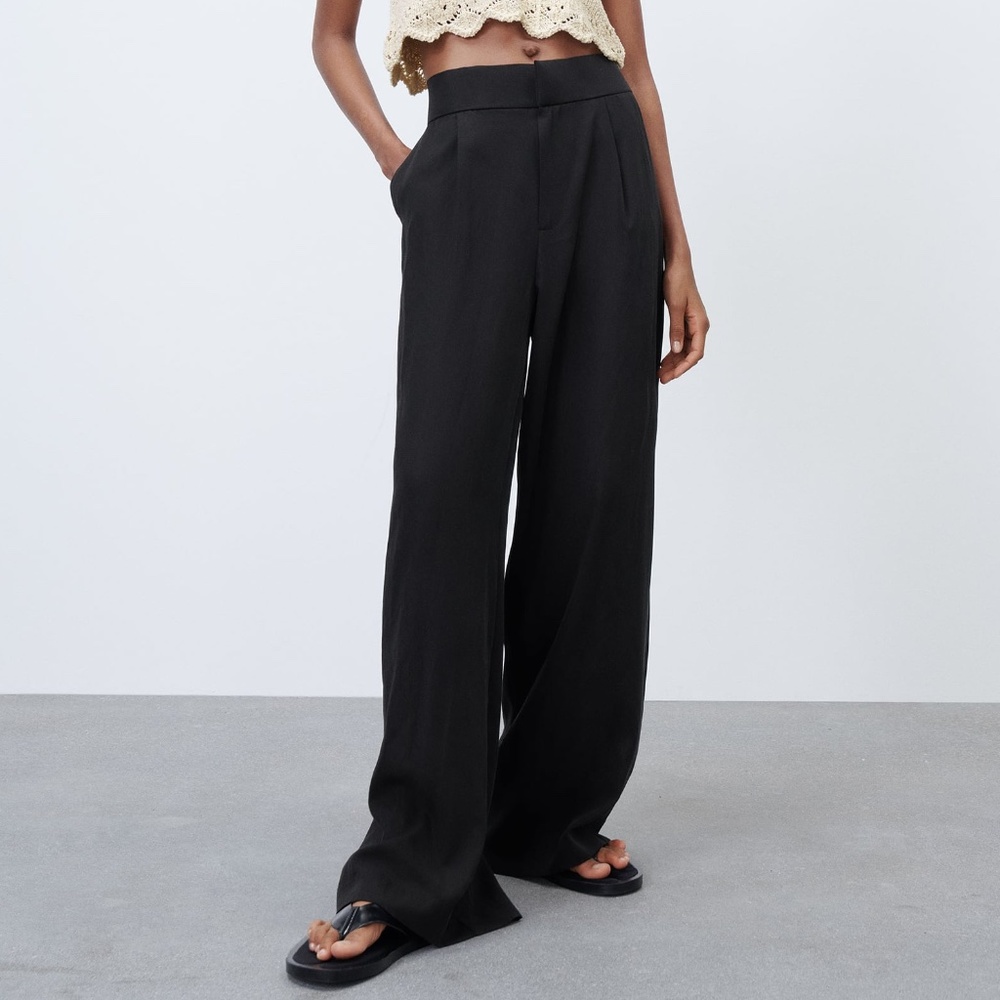 Zara full length flowy wide leg pants XS